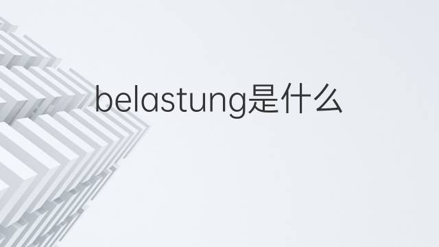 belastung是什么意思 belastung的翻译、读音、例句、中文解释