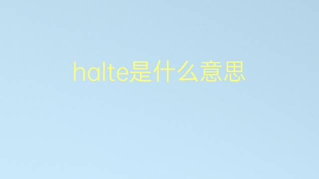 halte是什么意思 halte的翻译、读音、例句、中文解释