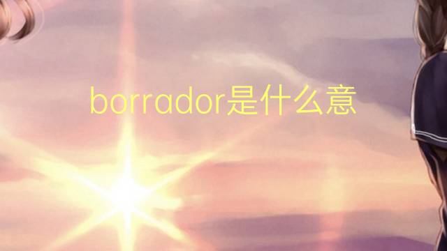 borrador是什么意思 borrador的翻译、读音、例句、中文解释