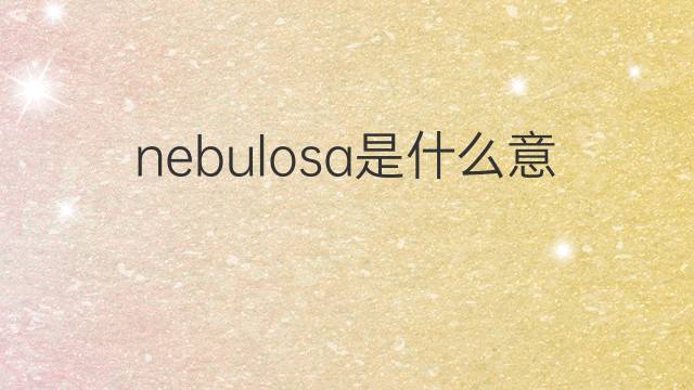 nebulosa是什么意思 nebulosa的翻译、读音、例句、中文解释