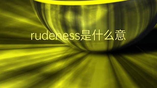 rudeness是什么意思 rudeness的翻译、读音、例句、中文解释