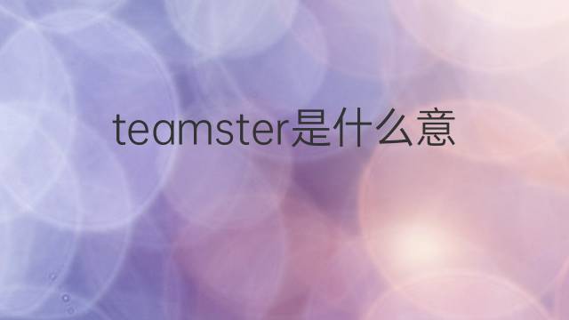 teamster是什么意思 teamster的翻译、读音、例句、中文解释