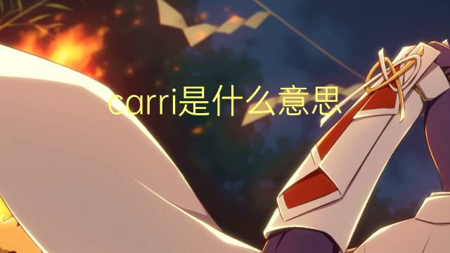 carri是什么意思 carri的翻译、读音、例句、中文解释