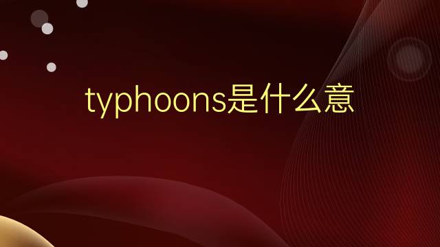 typhoons是什么意思 typhoons的翻译、读音、例句、中文解释