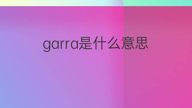 garra是什么意思 garra的翻译、读音、例句、中文解释