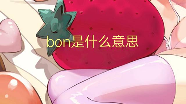 bon是什么意思 bon的翻译、读音、例句、中文解释