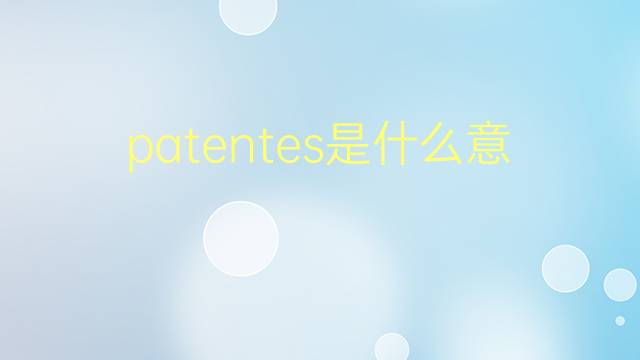 patentes是什么意思 patentes的翻译、读音、例句、中文解释