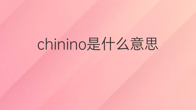 chinino是什么意思 chinino的翻译、读音、例句、中文解释