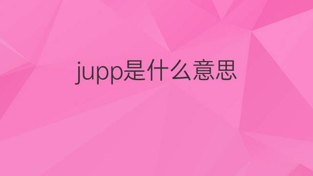 jupp是什么意思 英文名jupp的翻译、发音、来源