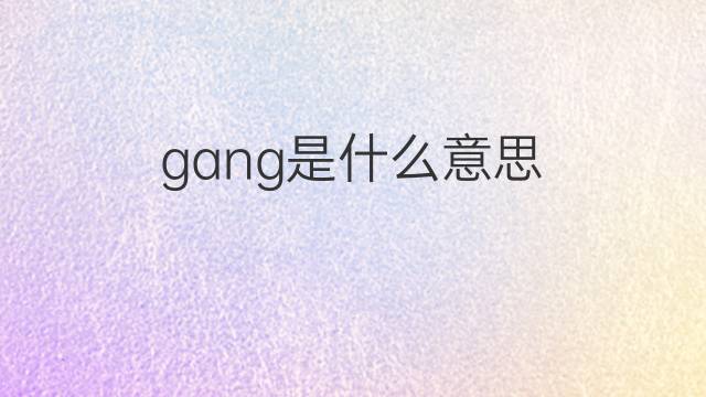 gang是什么意思 gang的翻译、读音、例句、中文解释