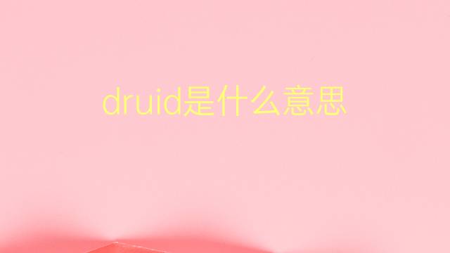 druid是什么意思 druid的翻译、读音、例句、中文解释