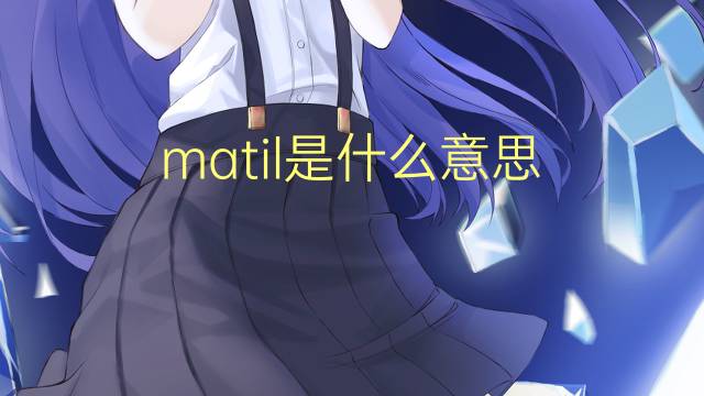 matil是什么意思 matil的翻译、读音、例句、中文解释