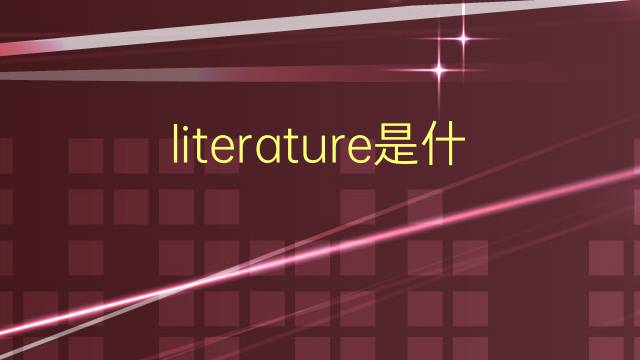 literature是什么意思 literature的翻译、读音、例句、中文解释