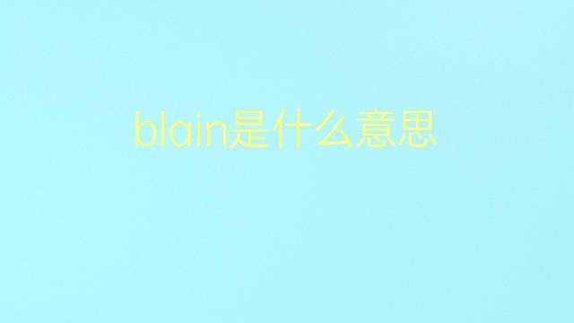 blain是什么意思 英文名blain的翻译、发音、来源