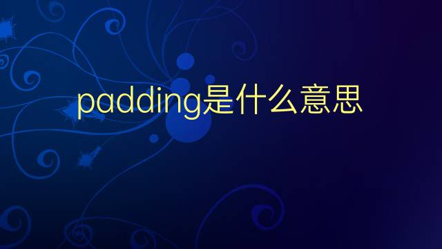 padding是什么意思 padding的翻译、读音、例句、中文解释