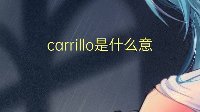 carrillo是什么意思 carrillo的翻译、读音、例句、中文解释