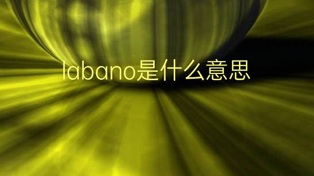 labano是什么意思 labano的翻译、读音、例句、中文解释