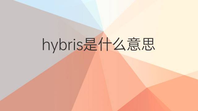 hybris是什么意思 hybris的翻译、读音、例句、中文解释