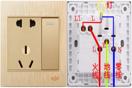 带开关的三孔插座怎么接线