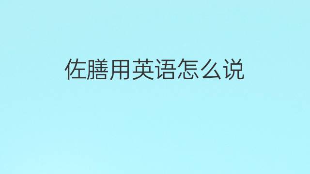 佐膳用英语怎么说 佐膳的英语翻译