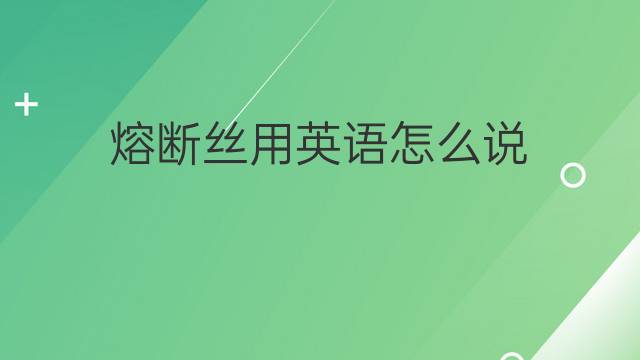 熔断丝用英语怎么说 熔断丝的英语翻译