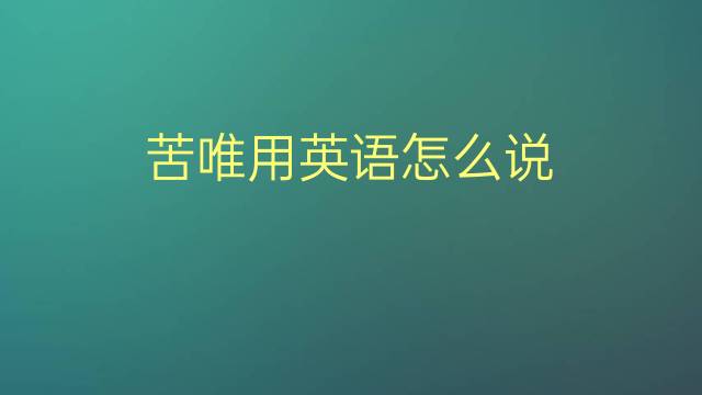 苦唯用英语怎么说 苦唯的英语翻译