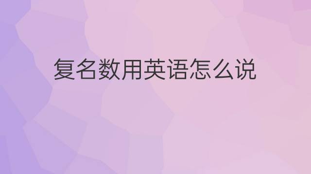 复名数用英语怎么说 复名数的英语翻译