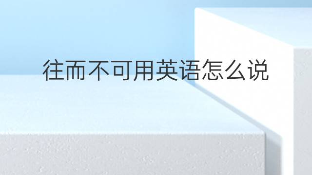 往而不可用英语怎么说 往而不可英语翻译