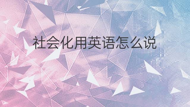 社会化用英语怎么说 社会化的英语翻译