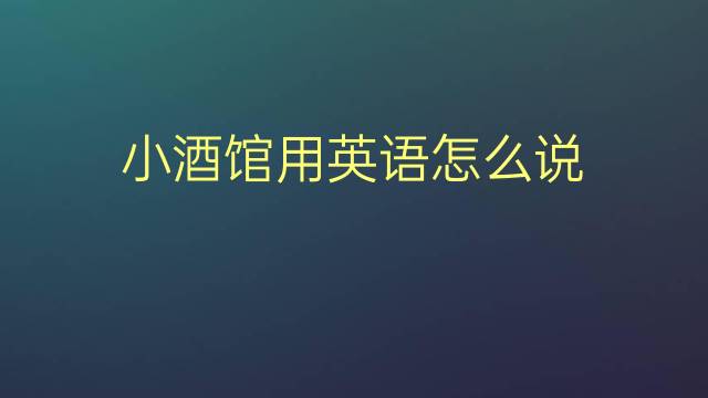 小酒馆用英语怎么说 小酒馆的英语翻译