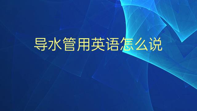 导水管用英语怎么说 导水管的英语翻译