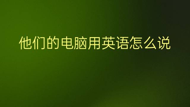 他们的电脑用英语怎么说 他们的电脑英语翻译