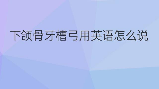 下颌骨牙槽弓用英语怎么说 下颌骨牙槽弓英语翻译