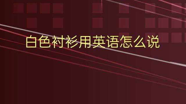 白色衬衫用英语怎么说 白色衬衫英语翻译