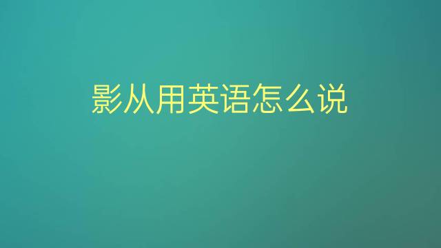 影从用英语怎么说 影从的英语翻译