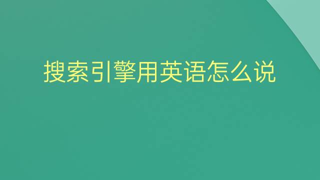 搜索引擎用英语怎么说 搜索引擎英语翻译