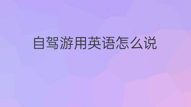 自驾游用英语怎么说 自驾游的英语翻译