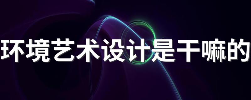 环境艺术设计是干嘛的 是做什么工作的