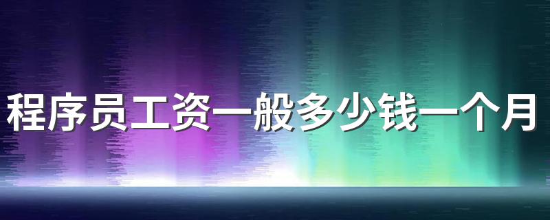 程序员工资一般多少钱一个月 薪资待遇标准