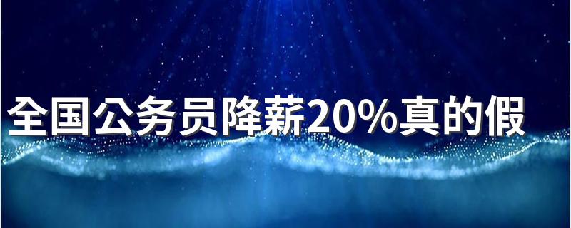 全国公务员降薪20%真的假的 降薪原因是什么