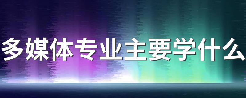 多媒体专业主要学什么 具体学哪些课程