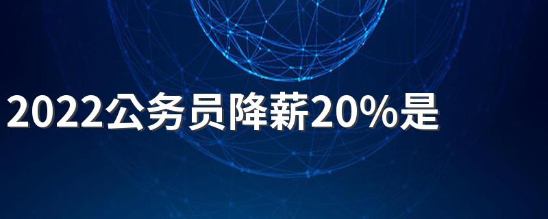 2022公务员降薪20%是真的吗 公务员工资对照表是什么