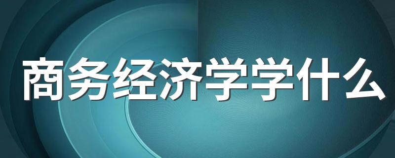 商务经济学学什么 有哪些课程