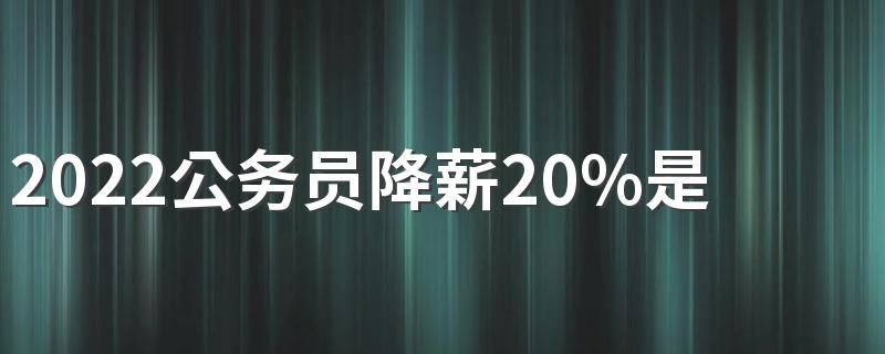 2022公务员降薪20%是真的吗 公务员降薪的原因