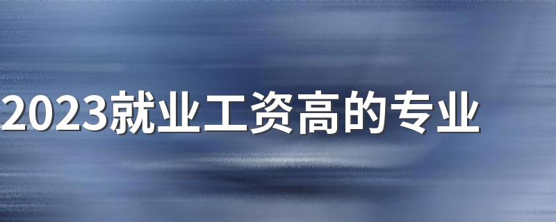 2023就业工资高的专业 什么专业挣的多有发展