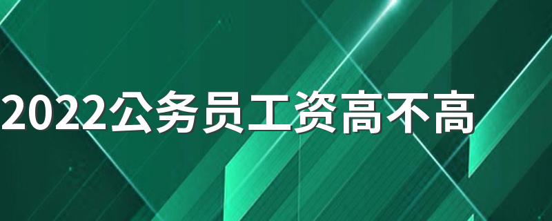 2022公务员工资高不高 薪资标准是怎样的