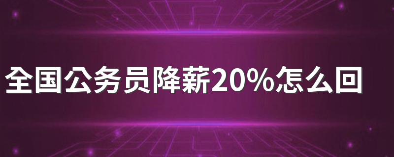 全国公务员降薪20%怎么回事 是真的吗