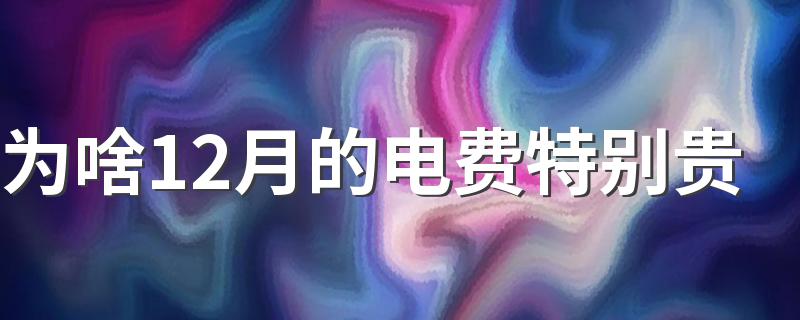 为啥12月的电费特别贵 电费多少和什么有关