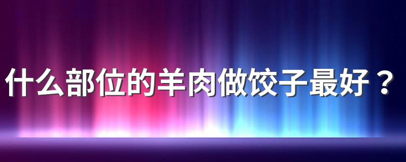 什么部位的羊肉做饺子最好？买羊肉时哪几个部位比较好？