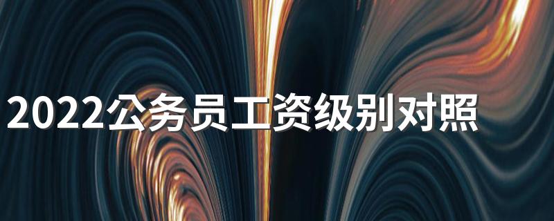 2022公务员工资级别对照最新标准 月薪大概多少